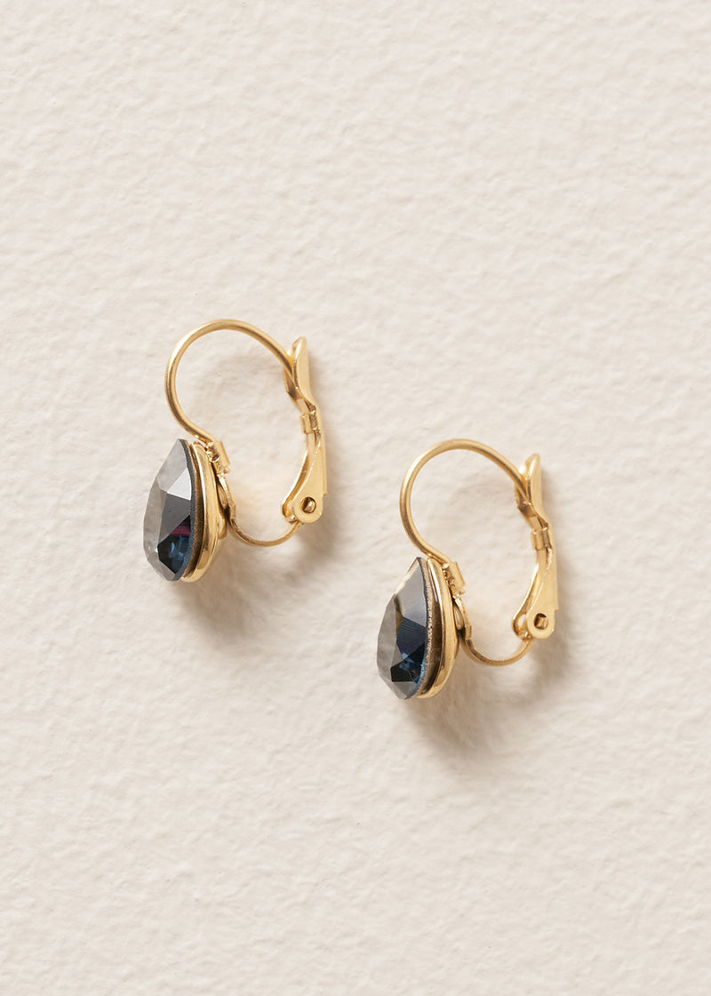 KERRY CRYSTAL TEARDROP EARRINGS - BLACK