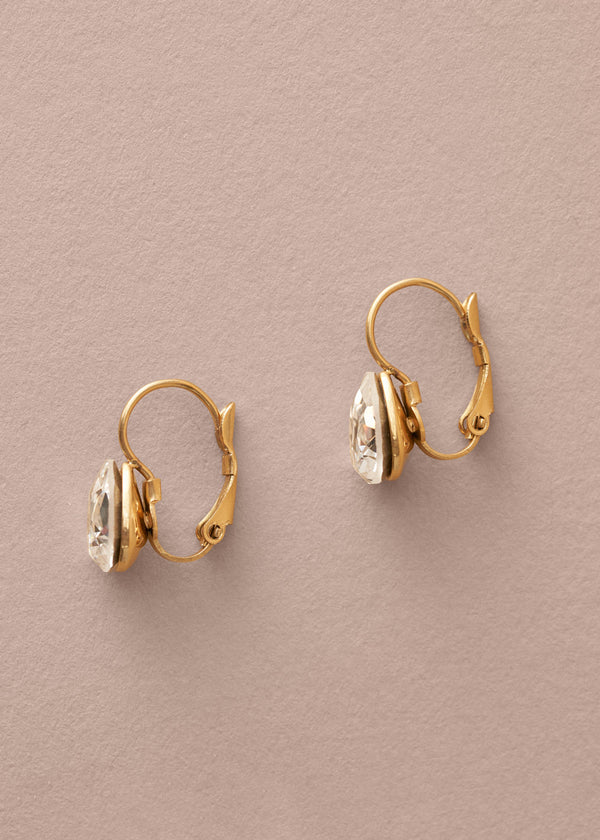 KERRY CRYSTAL TEARDROP EARRINGS - CLEAR