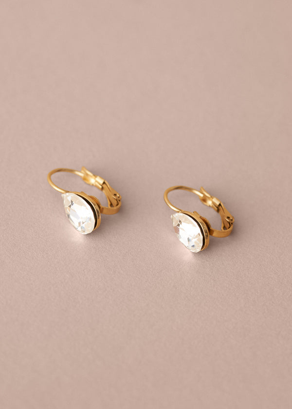 KERRY CRYSTAL TEARDROP EARRINGS - CLEAR
