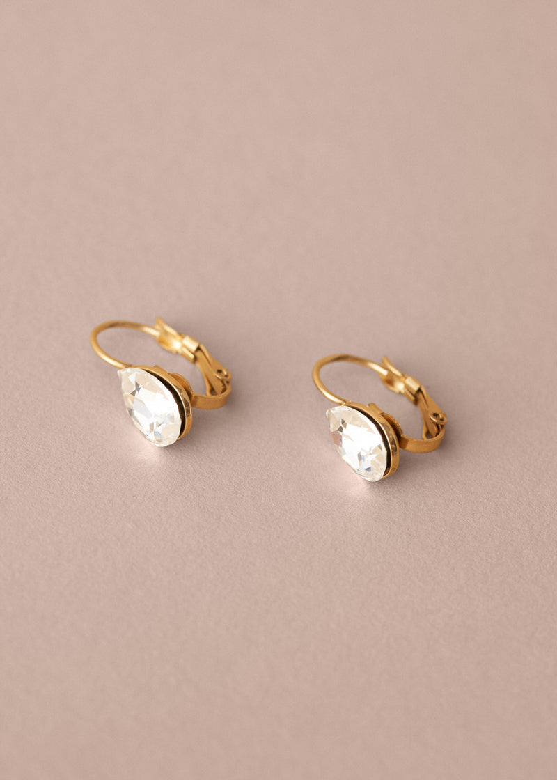 KERRY CRYSTAL TEARDROP EARRINGS - CLEAR