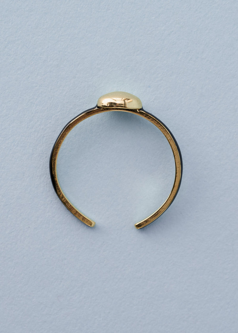 simple gold ring with gold bead