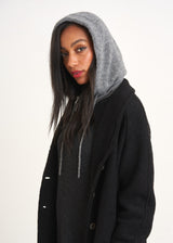 Grey knitted hood