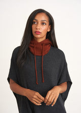 Rust dark red knitted hood