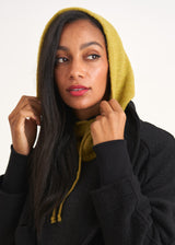 Olive green knitted hood