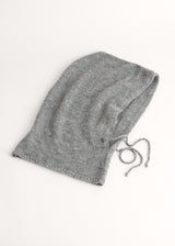 Grey knitted hood