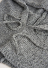 Grey knitted hood