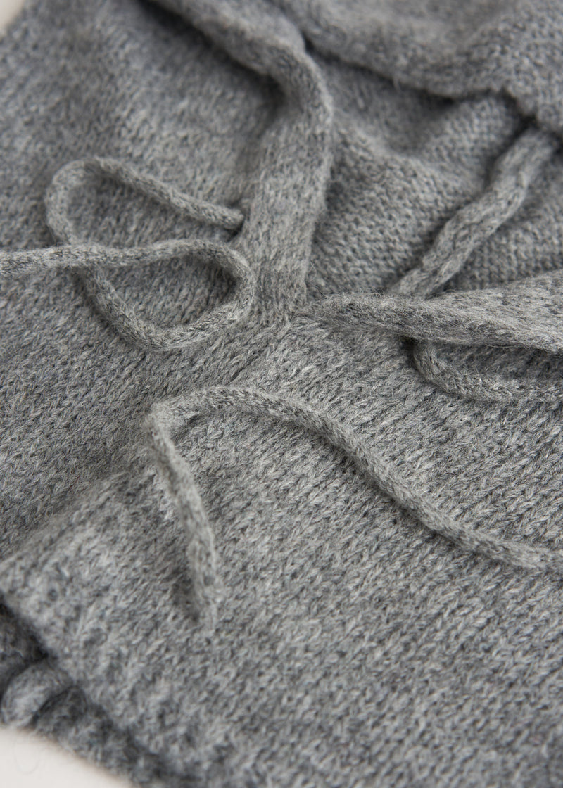 Grey knitted hood