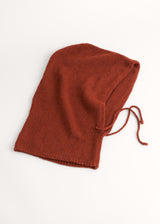 Rust dark red knitted hood