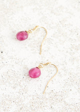 Pink crystal drop earrings