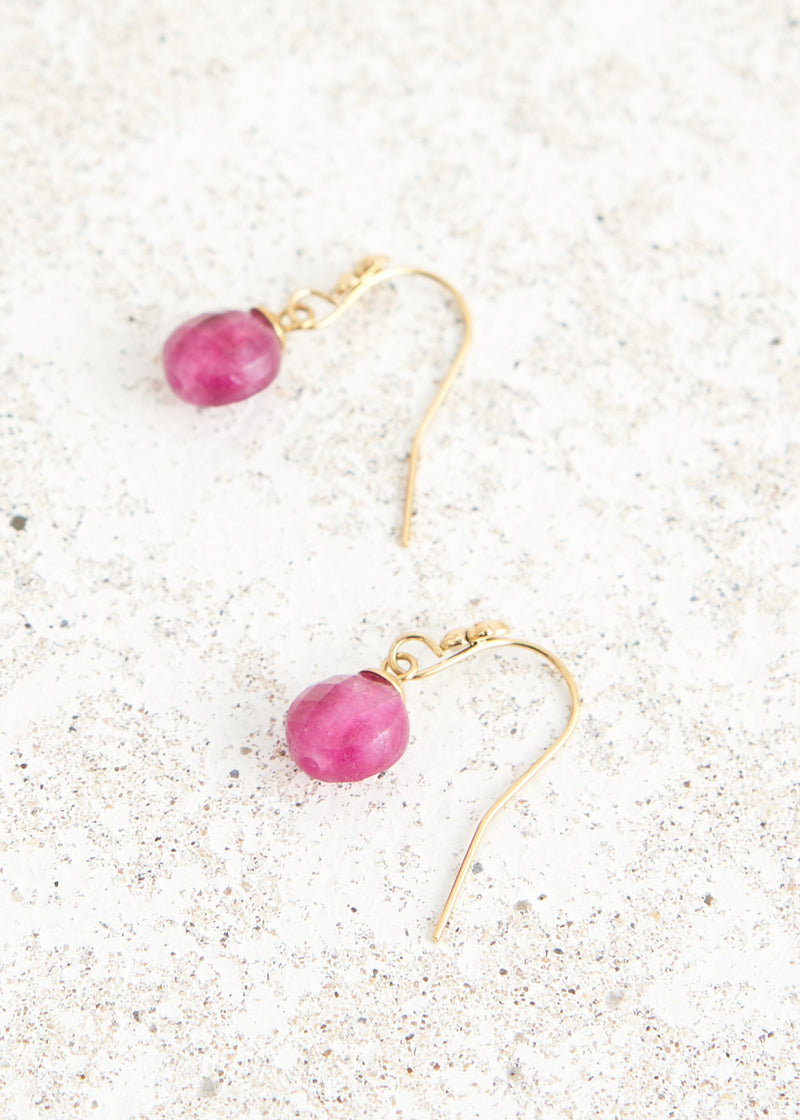 Pink crystal drop earrings