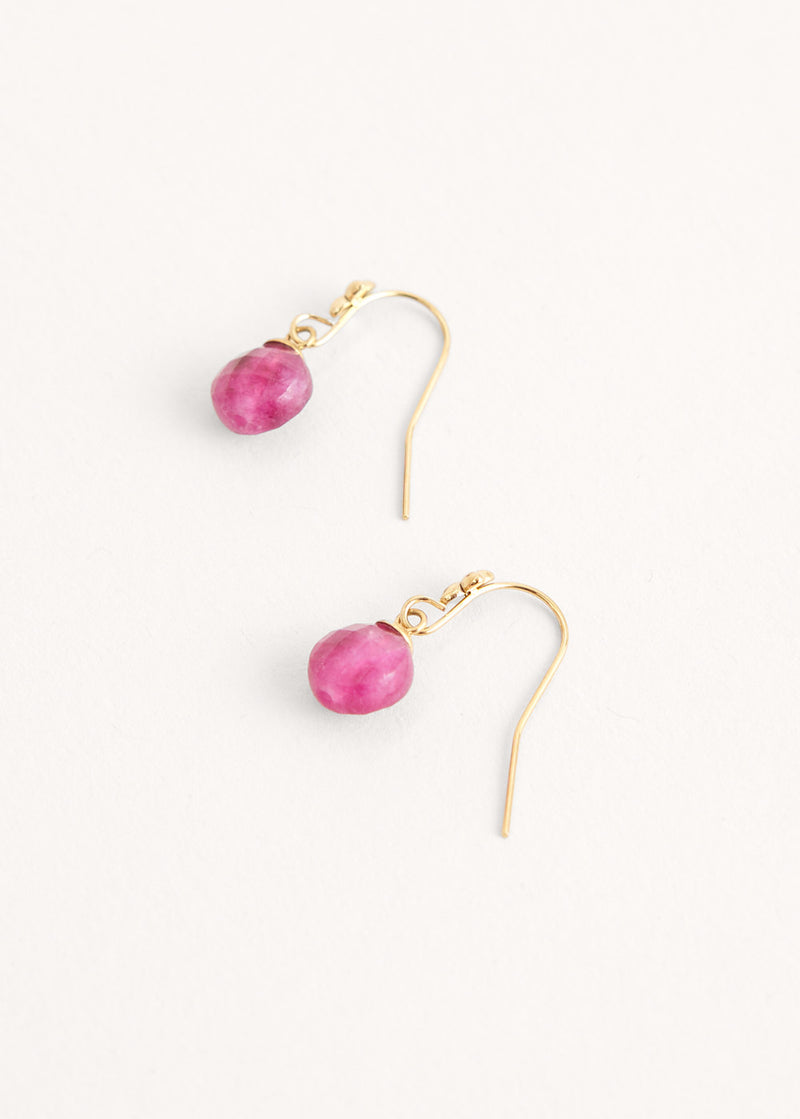 Pink crystal drop earrings