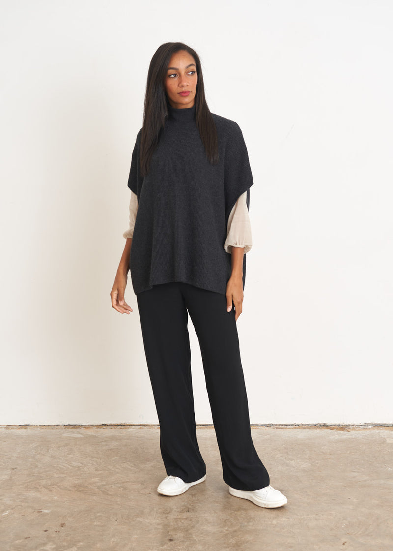 Dark grey high neck jumper
