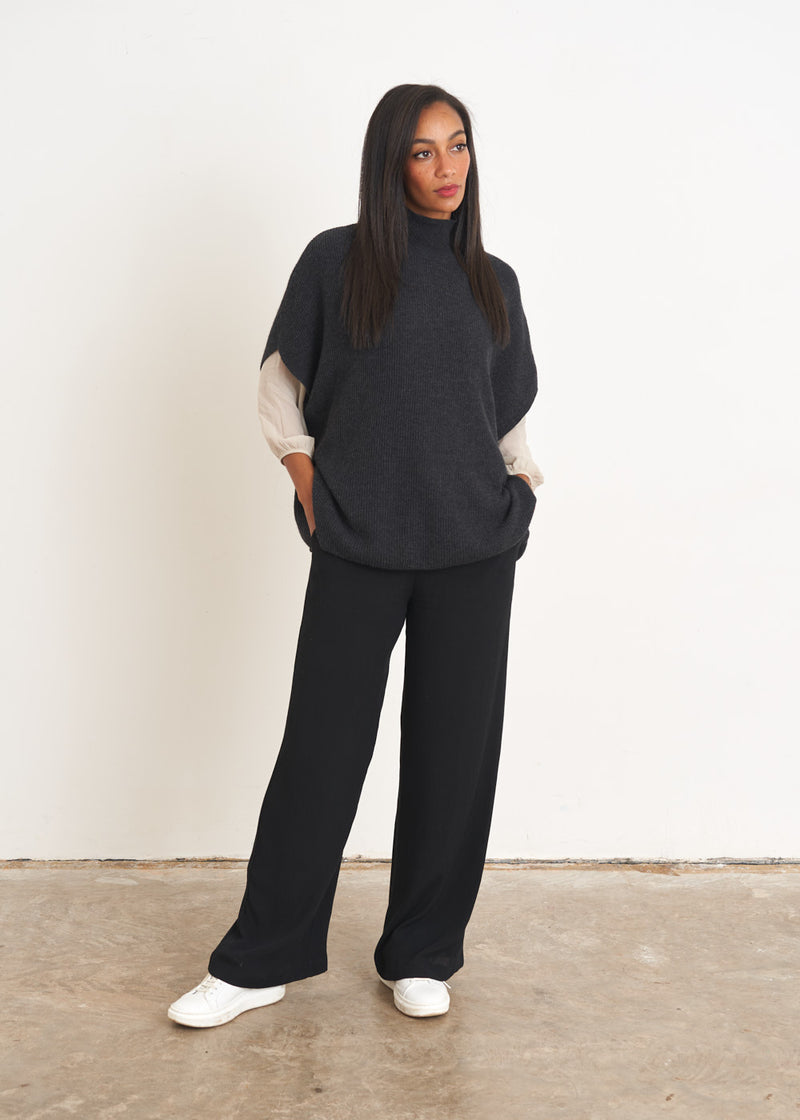 Dark grey high neck jumper