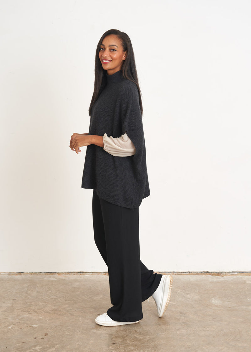 Dark grey high neck jumper