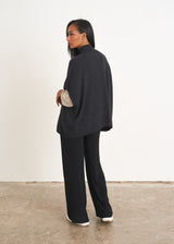 Dark grey high neck jumper