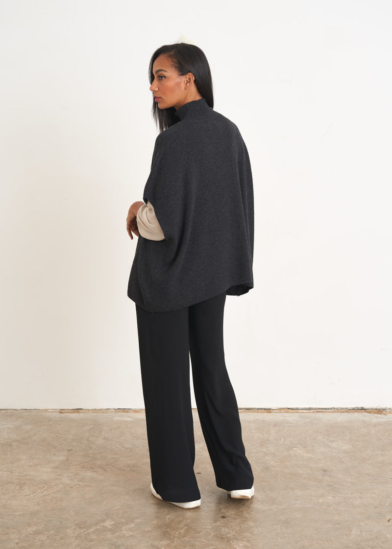 Dark grey high neck jumper