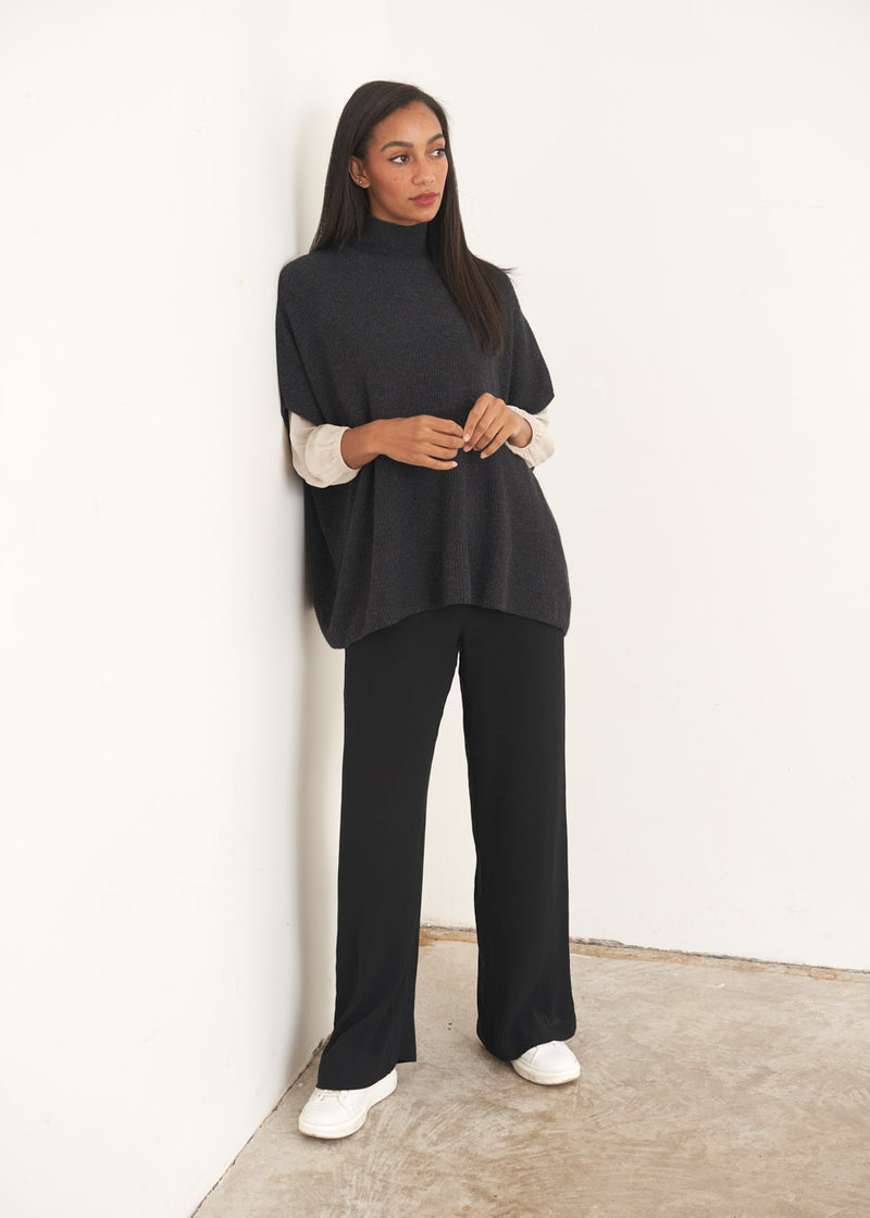 Dark grey high neck jumper