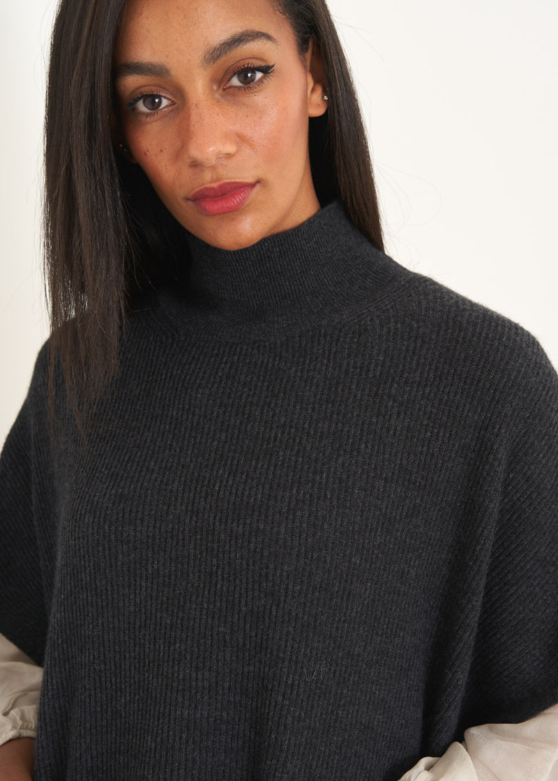 Dark grey high neck jumper