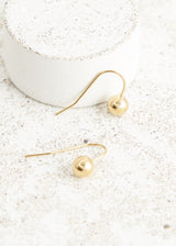 Small gold ball hook earring