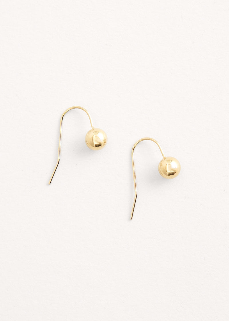 Small gold ball hook earring