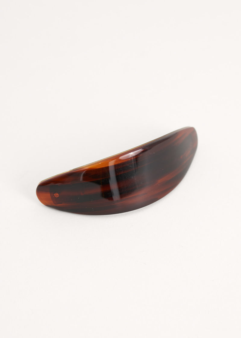 Large amber oval hair clip