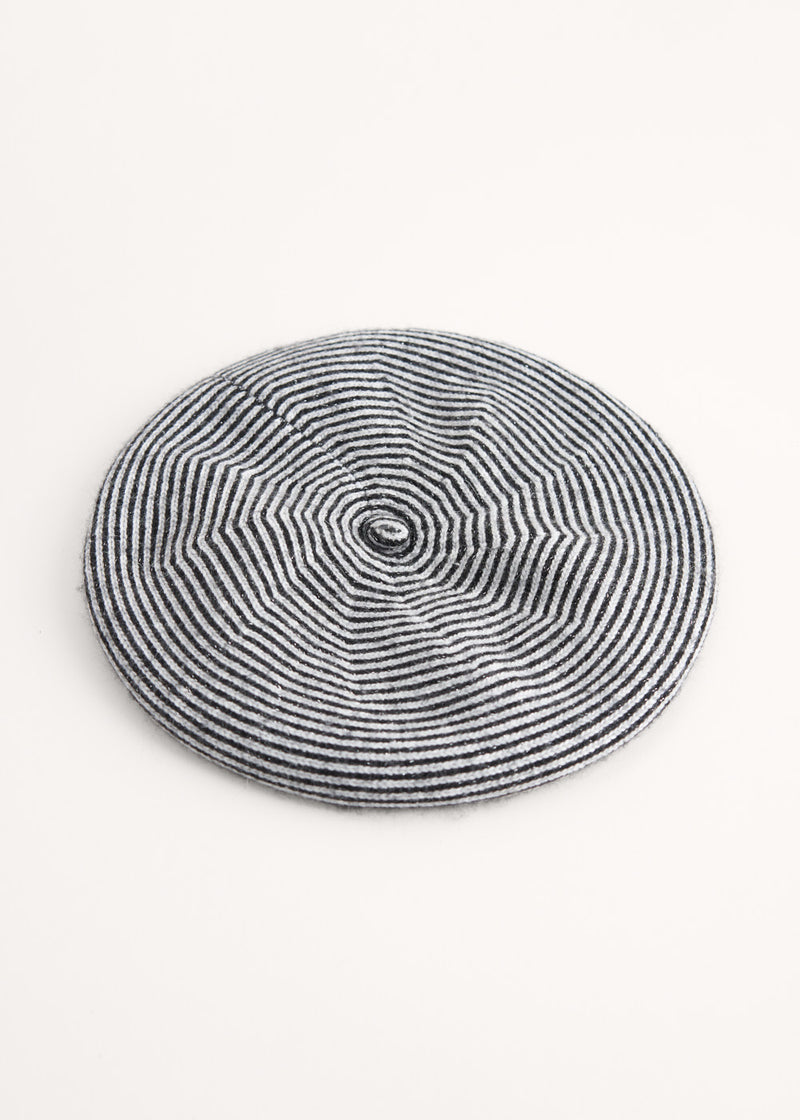 Stripe wool mix beret