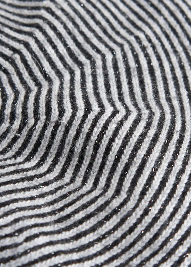 Stripe wool mix beret