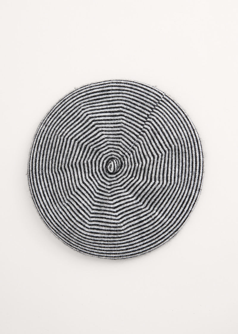 Stripe wool mix beret