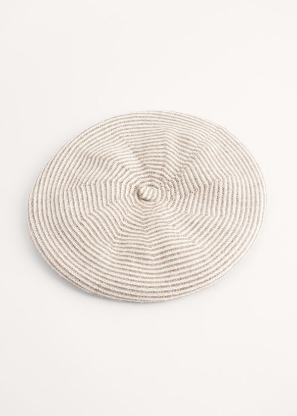 Stripe wool mix beret