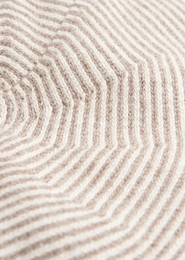 Stripe wool mix beret