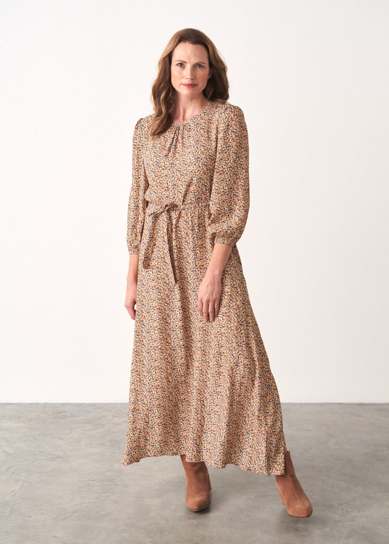 Laura Floral Print Dress Midi Dresses BUSBY FOX