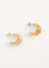Gold multi hoop small earrings