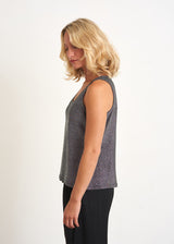 Silver metallic sparkle vest