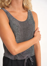 Silver metallic sparkle vest