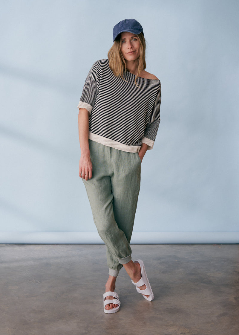 Laid back stripe knit sweater