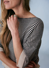 Laid back stripe knit sweater