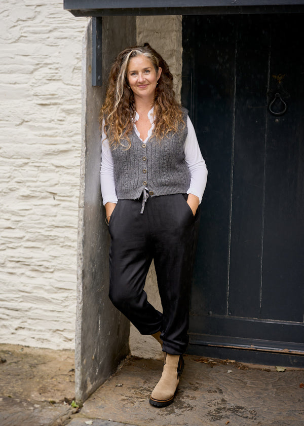 Grey knitted waistcoat