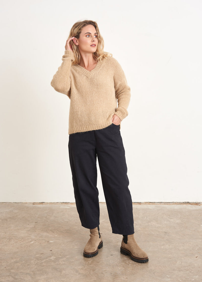 Oatmeal v-neck sweater