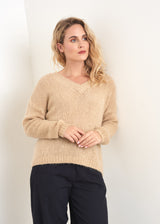Oatmeal v-neck sweater