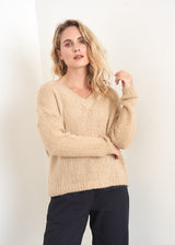 Oatmeal v-neck sweater