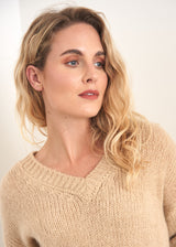 Oatmeal v-neck sweater