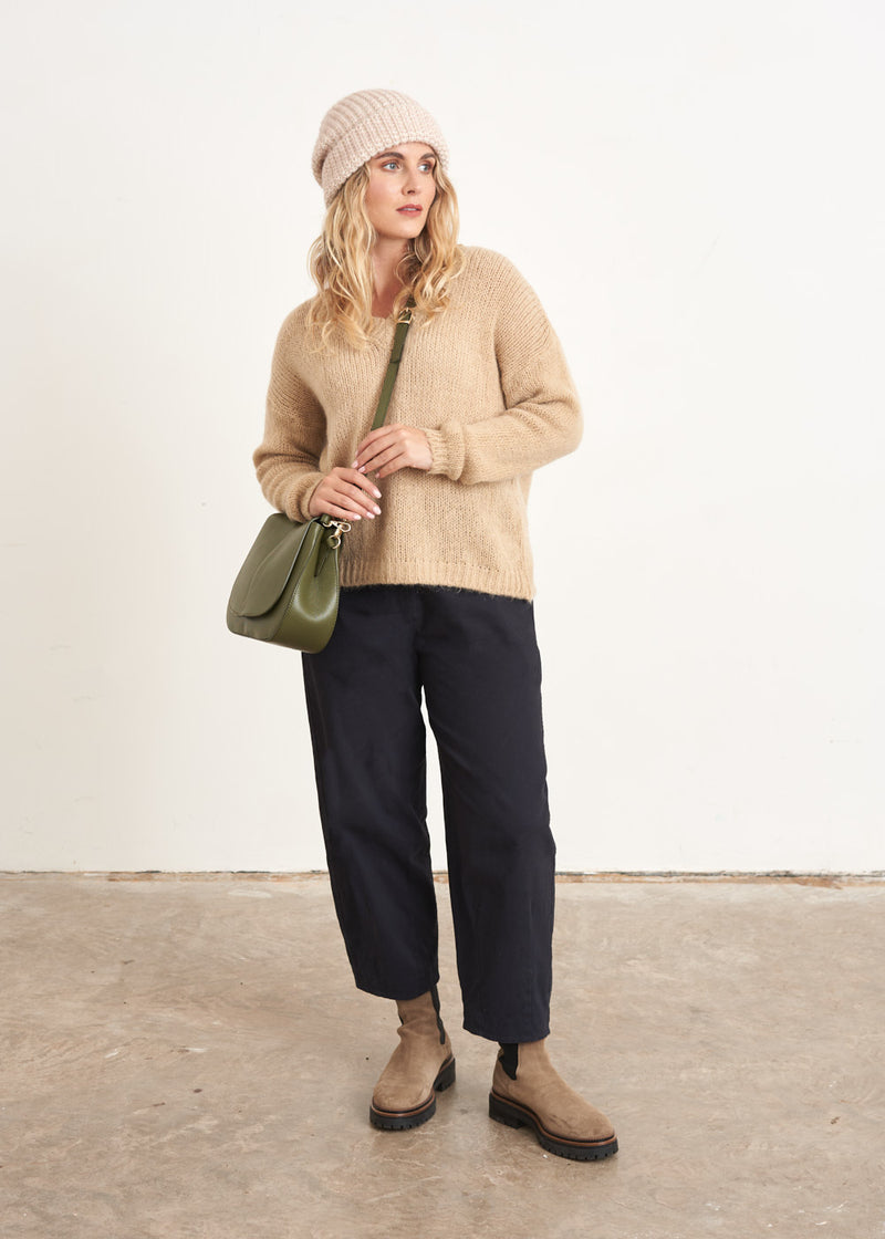Oatmeal v-neck sweater