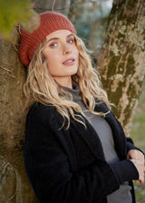 Terracotta orange knitted beret