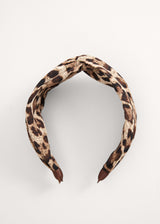 Brown leopard print headband