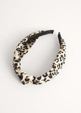 Soft leopard print knot headband
