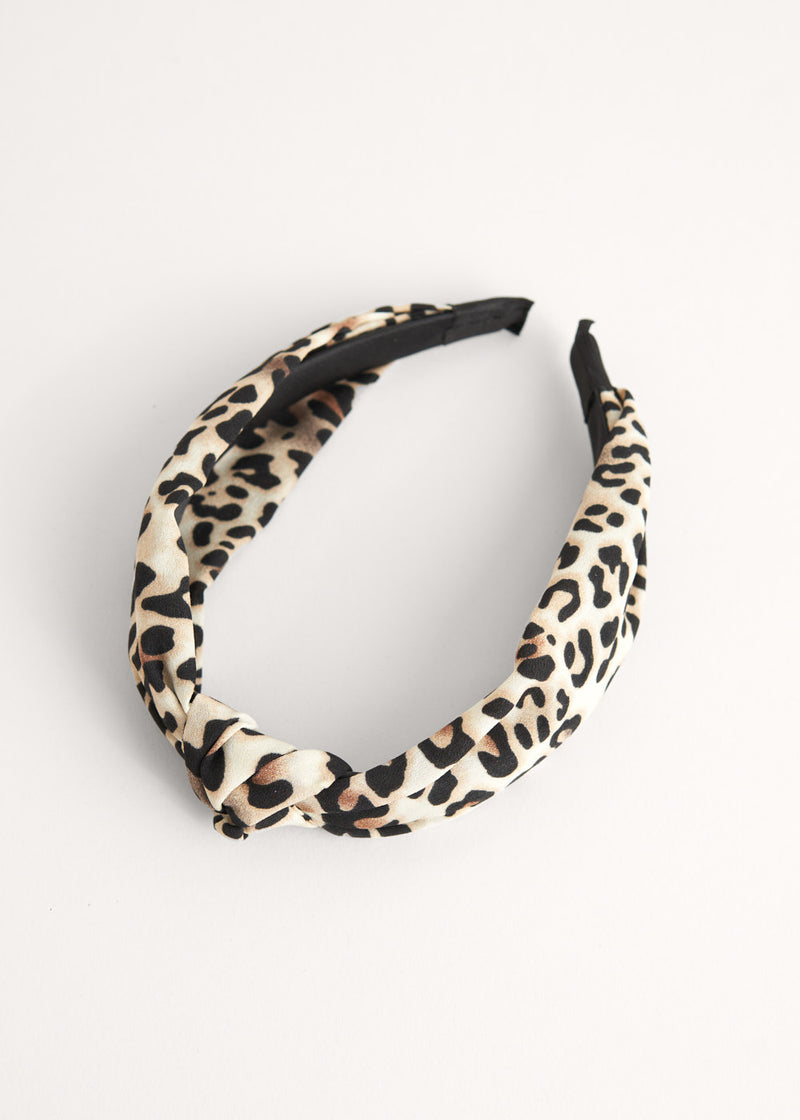 Soft leopard print knot headband