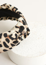 Soft leopard print knot headband