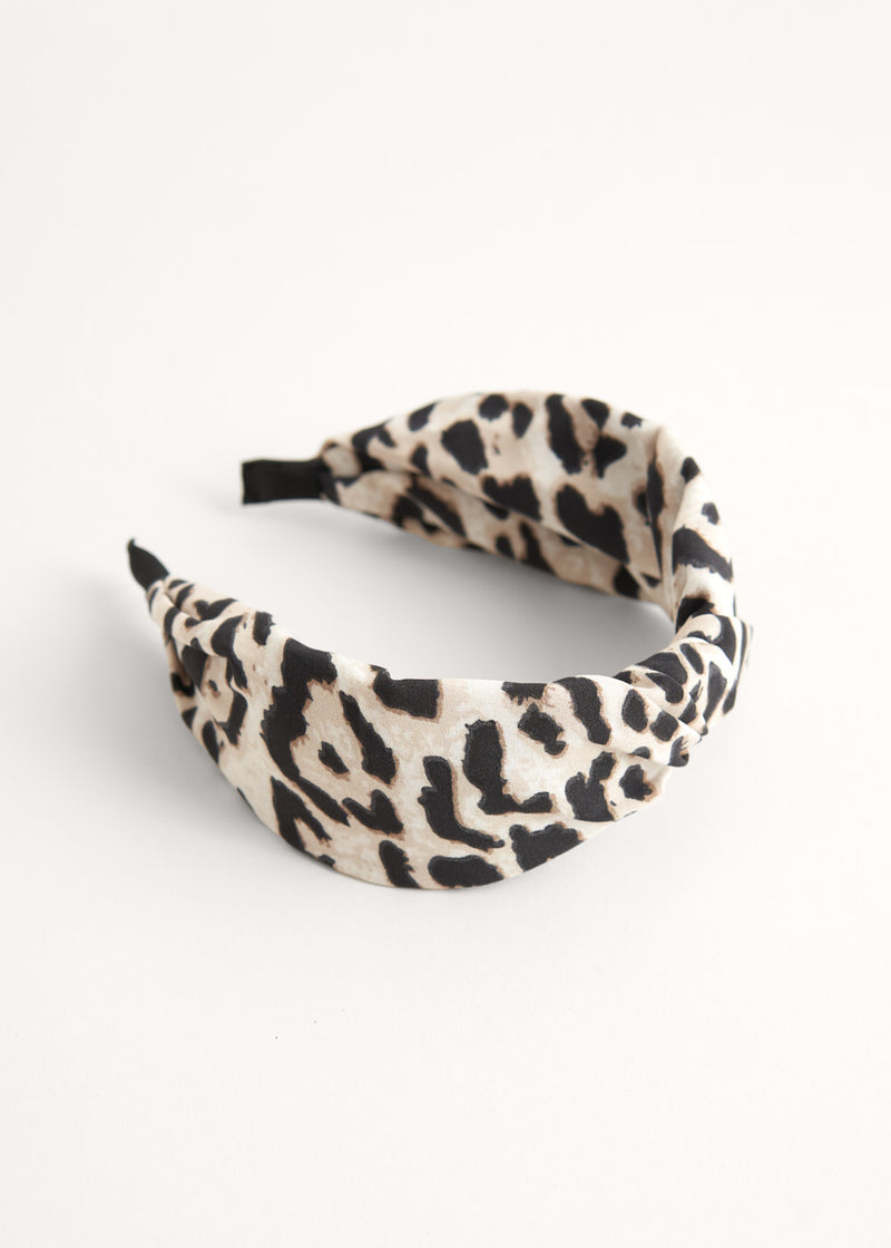 Soft leopard print knot headband