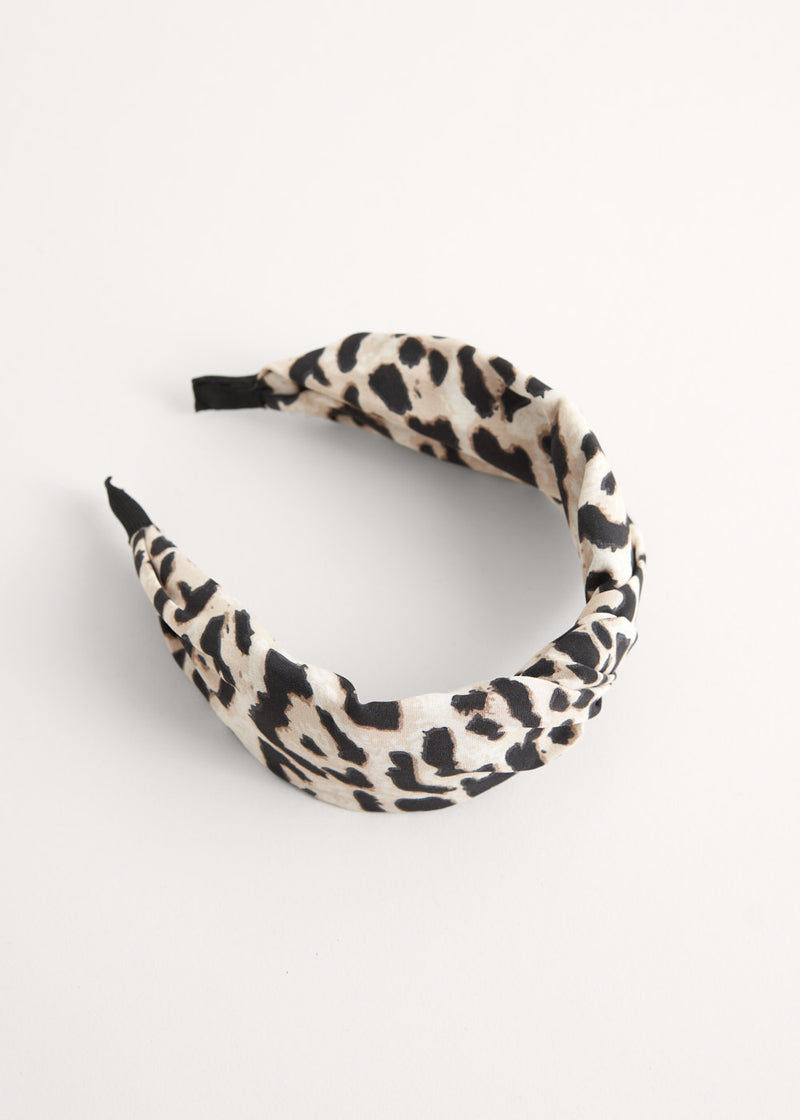 Soft leopard print knot headband