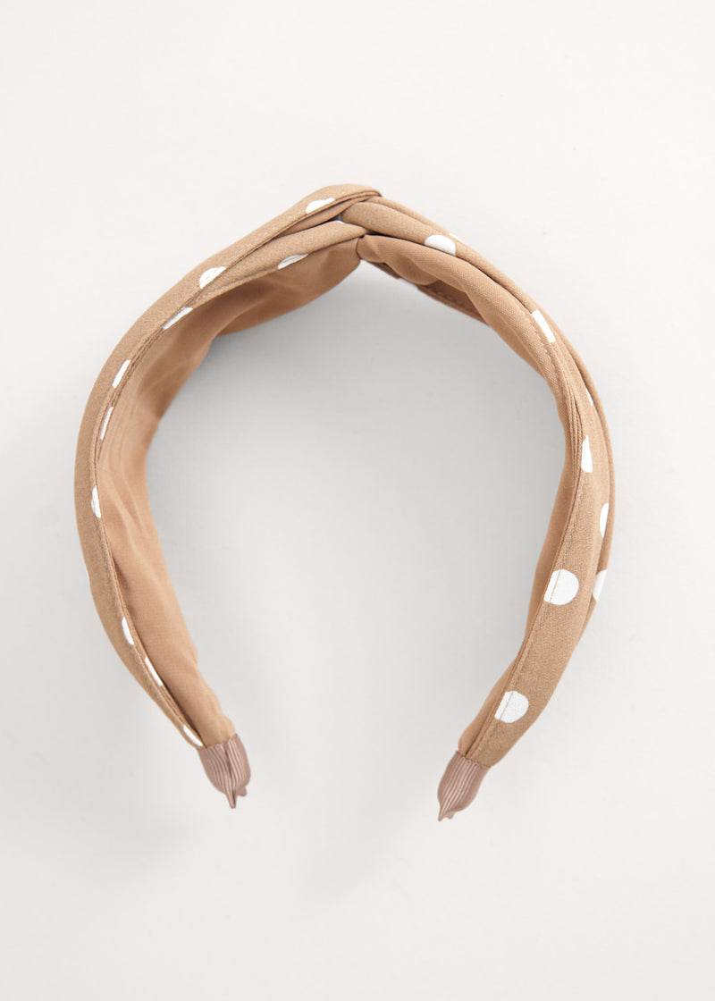 Tan and white spot print